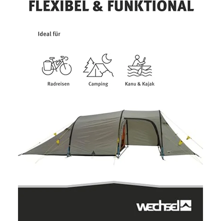 Wechsel Tunnelzelt Intrepid 4, geräumiges Campingzelt für 4 Personen, wetter- und windfest mit 2 Eingängen, 4,9 kg, ideal für Outdoor-Aktivitäten – Bild 5