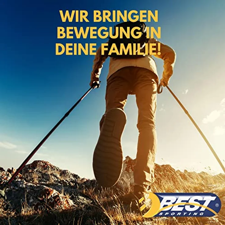 BEST SPORTING Wanderstöcke I Nordic Walking Stöcke Carbon I Korkgriffe I für Damen und Herren I 105-125 cm, schwarz – Bild 5