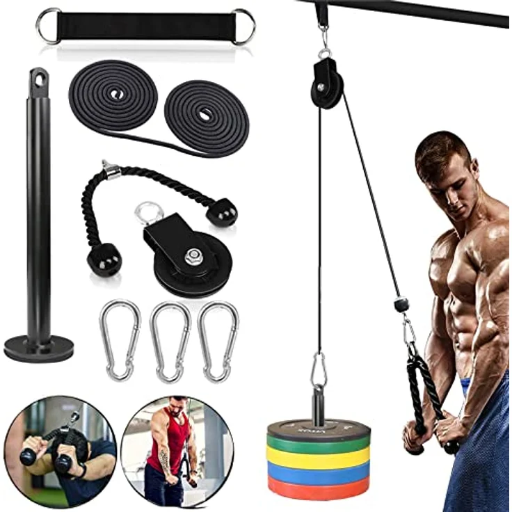 Taeku Kabelzug Fitness Professionelle Kabel Maschine System Home Gym Trizeps Latzug Arm Krafttraining für LAT Bar Fitness Trainingsgeräte (Trizeps Seil) – Bild 1