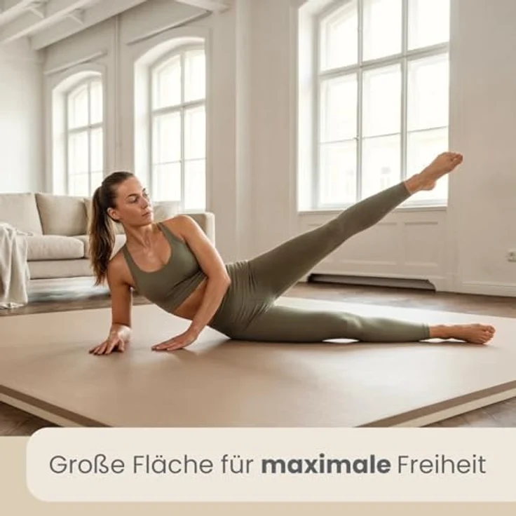 EYEPOWER Extra dick: 4cm Fitnessmatte 90x90cm - Schallgedämmte Bodenschutzmatte für Hantelbank und Fitnessgeräte, Wendbar in zwei Farben – Bild 4