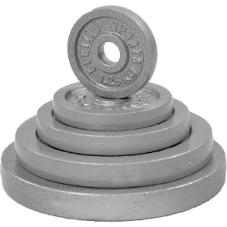 GORILLA SPORTS® Hantelscheiben - Set/Einzeln, 0,5 kg, 1,25 kg, 2 kg, 2,5 kg, 5 kg, 10 kg, 15 kg, 20 kg, 25 kg, 30 kg Gewichte, 30/31 mm, Gusseisen, Silber/Schwarz - Gewichtsscheiben, Bumper Plates – Bild 3