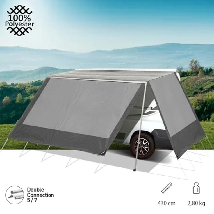 Brunner Vorzelt mit robusten 2Mesh-Gewebe und praktischen Seitenwänden, 2.80 kg – Bild 2