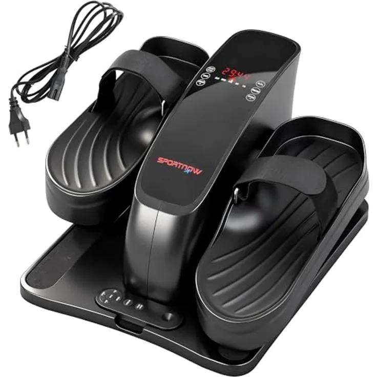SPORTNOW Mini Ellipsentrainer Untertisch, elektrischer Crosstrainer mit Fernbedienung, LED-Display, 12 Geschwindigkeiten, rutschfest und leise, tragbarer Beintrainer für Senioren, max. Tragkraft 120 kg
