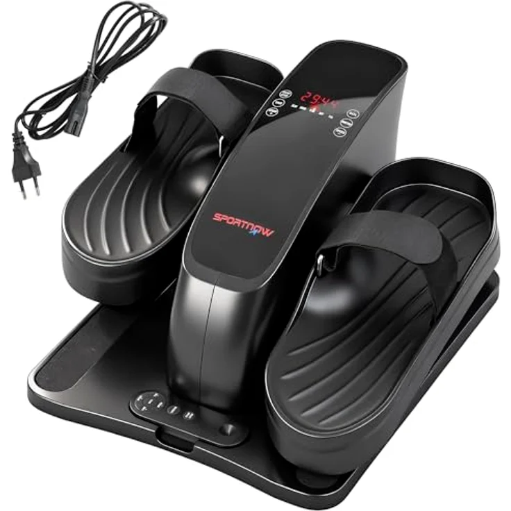 SPORTNOW Mini Ellipsentrainer Untertisch, elektrischer Crosstrainer mit Fernbedienung, LED-Display, 12 Geschwindigkeiten, rutschfest und leise, tragbarer Beintrainer für Senioren, max. Tragkraft 120 kg – Bild 1