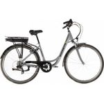 SAXONETTE Tiefeinsteiger E-Bike, Advanced Sport 28 Zoll Elektrofahrrad, 7 Gang SHIMANO Schaltwerk, Rahmenhöhe 45cm, Silber