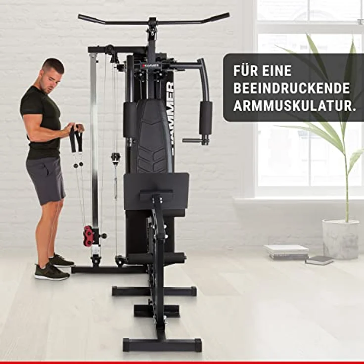 Hammer Kraftstation TX4, 12 Gewichtsblöcke, Beinpresse u. separatem Rückentrainer, schwarz – Bild 5