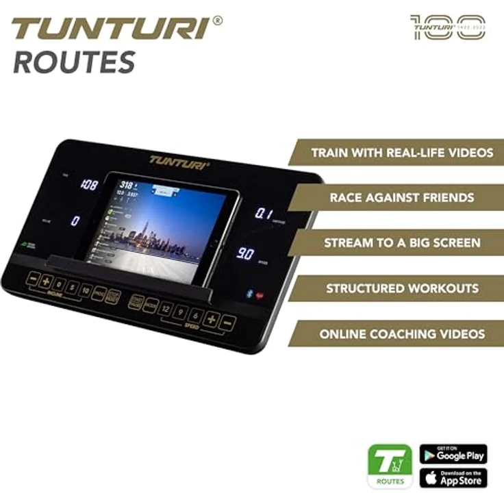 Tunturi T100 Centuri Laufband Klappbar - Walking pad - LED Monitor - 44 Trainingsprogramme - 0.8-20.0km/h – Bild 3