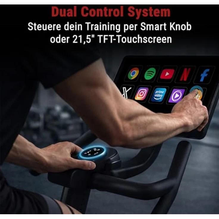 AsVIVA S20 Speedbike, Indoor Cycle Heimtrainer mit 20 kg Schwungmasse, 32 Stufen, Bluetooth und 21,5" Touchdisplay, leise für Zuhause – Bild 7