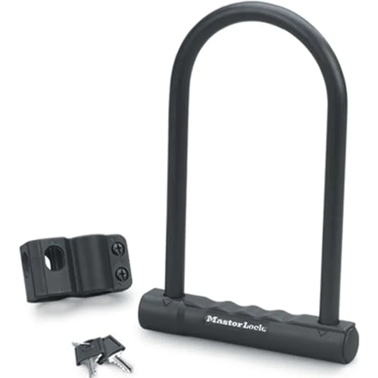 MASTER LOCK Bügelschloss 8170EURDPRO, Schlüsselschloss mit Halterung und gehärtetem Stahl, ideal für Fahrräder