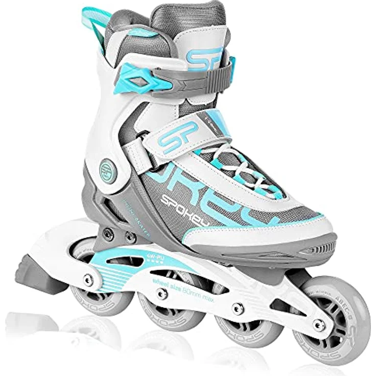 Spokey Prime PRO Inline Skates, Alu-Schiene, ABEC-9 Kugellager, PU Rollen 82A, Rollengröße Ø 80 mm, anatomische Innensohle, Farbe: Grau oder Schwarz, max. 100 kg – Bild 5