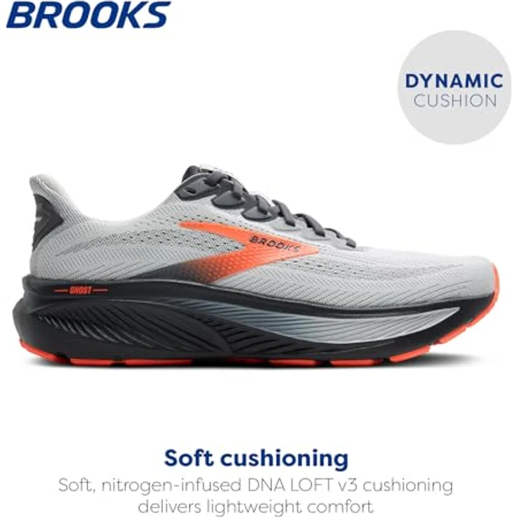 Brooks Ghost 17, Neutrale Laufschuhe mit optimaler Dämpfung, Weiß/Pink Clay/Gecko, Größe 42.5 – Bild 2