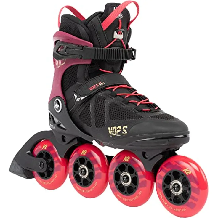 K2 Skates VO2 S 90 SHORT CUFF Inline Skates Damen, burgund-pink, Größe EU: 40, Softboot, 90mm Rollen, Vortech Ventilation System