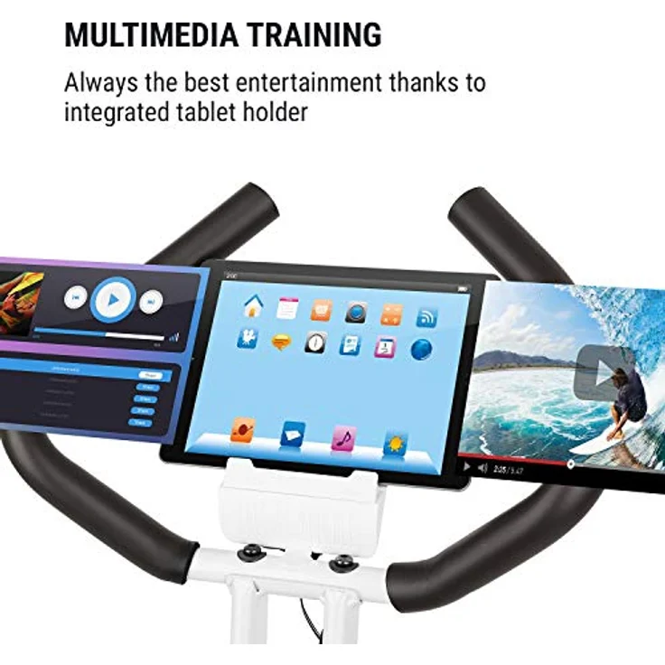 Capital Sports Azura Air Heimtrainer (Tablet-Halterung, Pulsmesser, LCD-Display) - Standfahrrad klappbar, Cardio Fitness - Schwarz – Bild 6