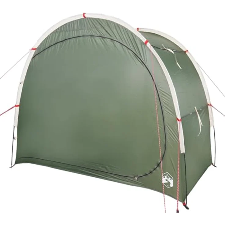 vidaXL Beistellzelt, Lagerzelt mit Stauraum, Umkleidezelt Wasserdicht Tragbar, Campingzelt Aufbewahrungszelt Zelt, Grün 185T Polyester – Bild 1