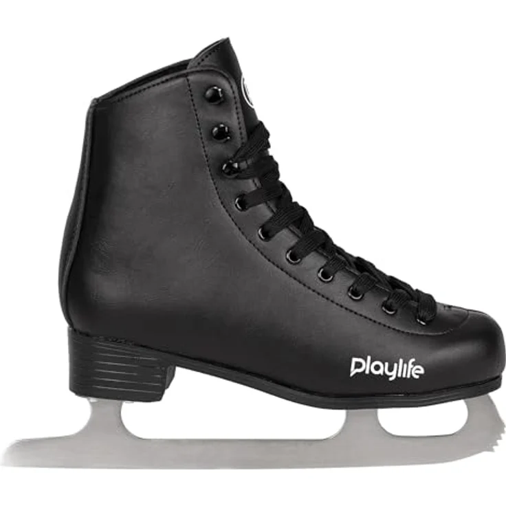 Playlife Classic Black Ice Skate, Schlittschuhe für Damen & Herren, wasserabweisendes Kunstleder, warmes Samtfutter, rostfreie 303-Edelstahlkufe, Komfort & Stabilität für Anfänger, Schwarz, Größe 39 – Bild 2