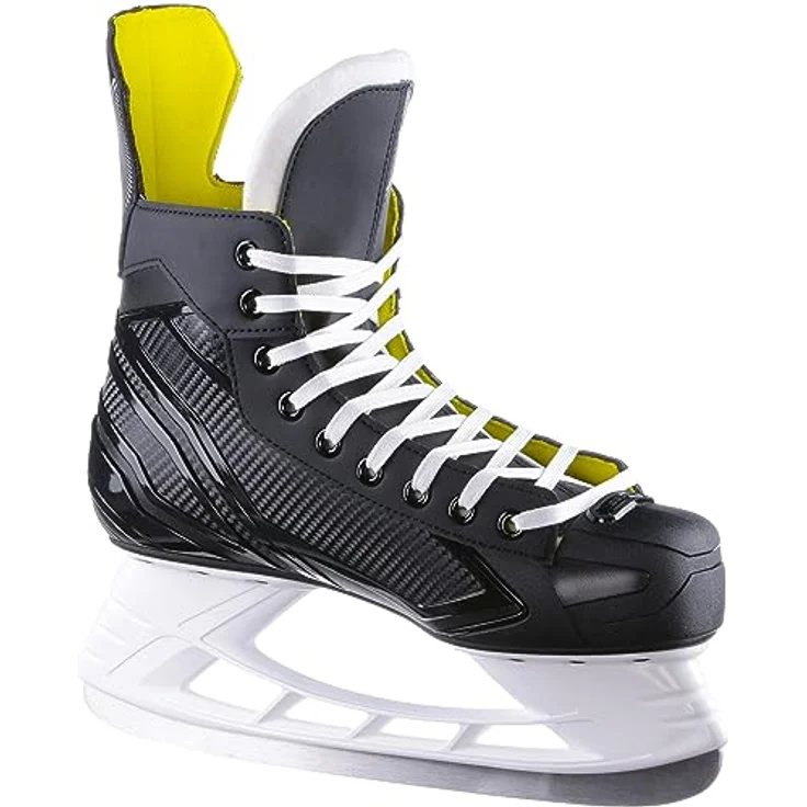 Bauer Herren Schlittschuhe Supreme S23, stabile Boots mit Schnürung, Fleecefutter, Knöchel-Polster und Edelstahl-Kufen, schwarz, Größe 43 – Bild 2