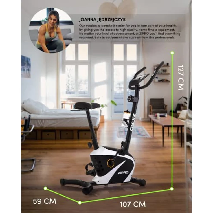 Zipro Heimtrainer Fahrrad Beat RS, Ergometer Fitnessbikes, Magnetisches Fahrradtrainer, Ergometer Fahrrad bis 120kg, Indoor Bike, Trainingsfahrrad für zuhause, Fahrradergometer Batteriebetrieben – Bild 2