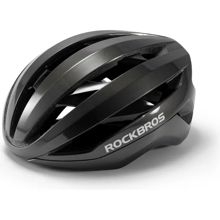 ROCKBROS LK-79 Fahrradhelm, Größe 58-62 cm, grau, mit aerodynamischem Design und antibakteriellem Innenfutter