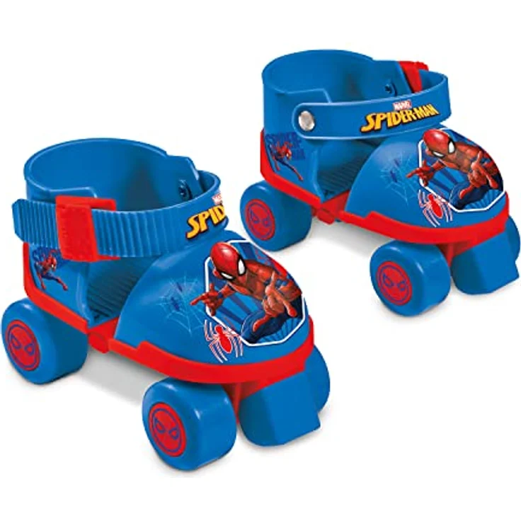 Mondo Spiderman Rollschuhe, verstellbar (Größe 22-29) - Kunststoff, mit Schutzset, blau – Bild 3