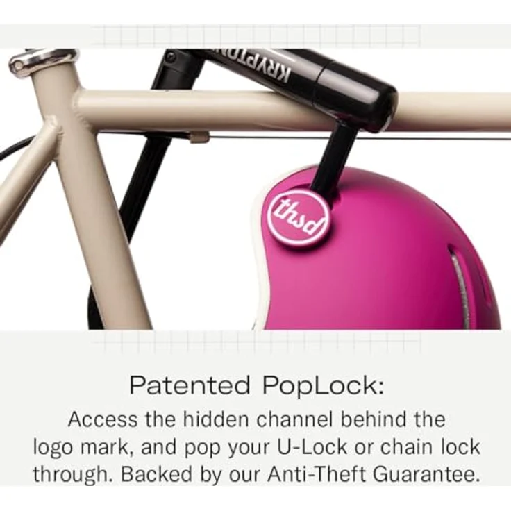 Thousand Fahrradhelm für Erwachsene – Heritage 2.0 Collection - Vibrant Orchid Medium, mit Secret Poplock Diebstahlsicherung, veganen Lederoptik Riemen und Magnetverschluss – Bild 6