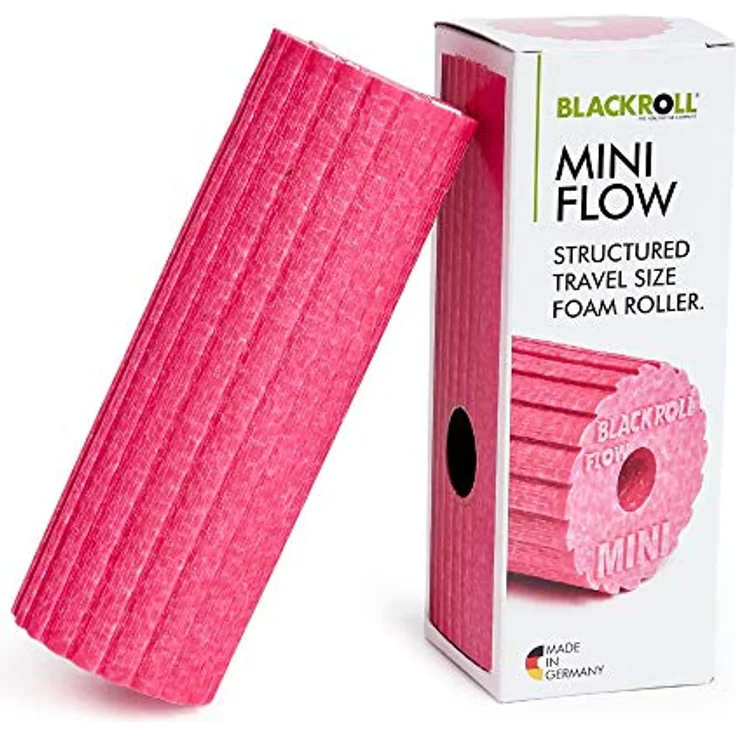 BLACKROLL® MINI FLOW Faszienrolle, 15 x 5 cm, gerillte Massagerolle in Pink, mittlere Härte, Made in Germany, ideal für unterwegs und Büro – Bild 1