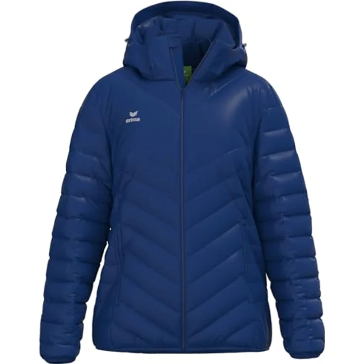 Erima CMPT Steppjacke Damen, dunkelblau, leicht, mit abnehmbarer Kapuze und tailliertem Schnitt, Gr 44 – Bild 1