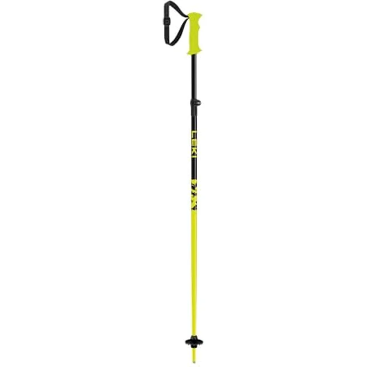 LEKI Rider Vario Neon Gelb, Kinder Skistöcke 85-105 cm mit verstellbarem Riemen und Super Lock System – Bild 1