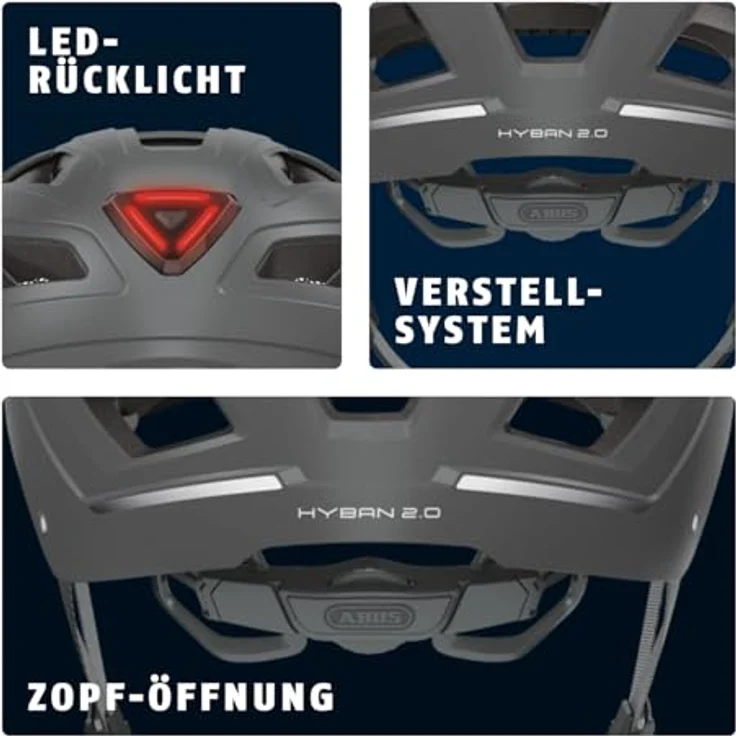 Abus Helm Hyban 2. 0 - Titan 52 - 58 cm – Bild 6