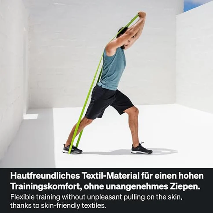 BLACKROLL® Multi Band (270 cm), Gymnastikband mit 2,6 kg Widerstandskraft aus hautfreundlichen Textilien, waschbar, Made in Germany, Grün – Bild 5