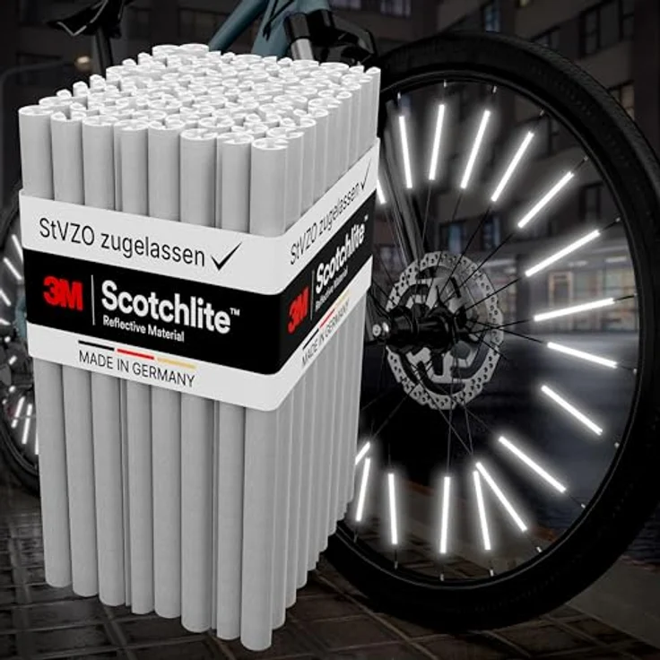 PEDALUXX Speichenreflektoren mit ORIGINAL 3M™-Reflexmaterial, super hell, StVZO zugelassen, einfache Montage, 36 Stück – Bild 1