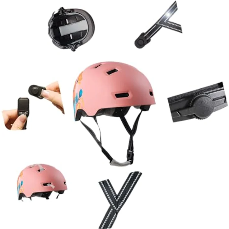 Crazy Safety Rampage Flower, Velohelm für Kinder, 54 - 57 cm, leicht, robust, mit Belüftungssystem, verstellbarem Kinnriemen und farbenfrohem Design – Bild 5