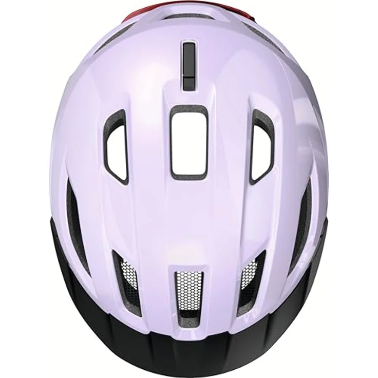 ABUS Stadthelm Urban-I 4.0, Fahrradhelm mit aufladbarem Rücklicht, 2 Leuchtmodi, Schirm, Zopf-Öffnung, magnetischem Verschluss, Größe S, lila – Bild 5