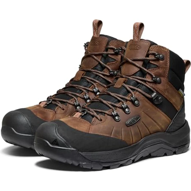 Keen Revel IV Mid Polar, Wasserdichter Wanderschuh aus Nubukleder und Mesh, thermische Einlegesohle für -32 °C, Dark Earth/Caramel Cafe, Größe EU 44 – Bild 5