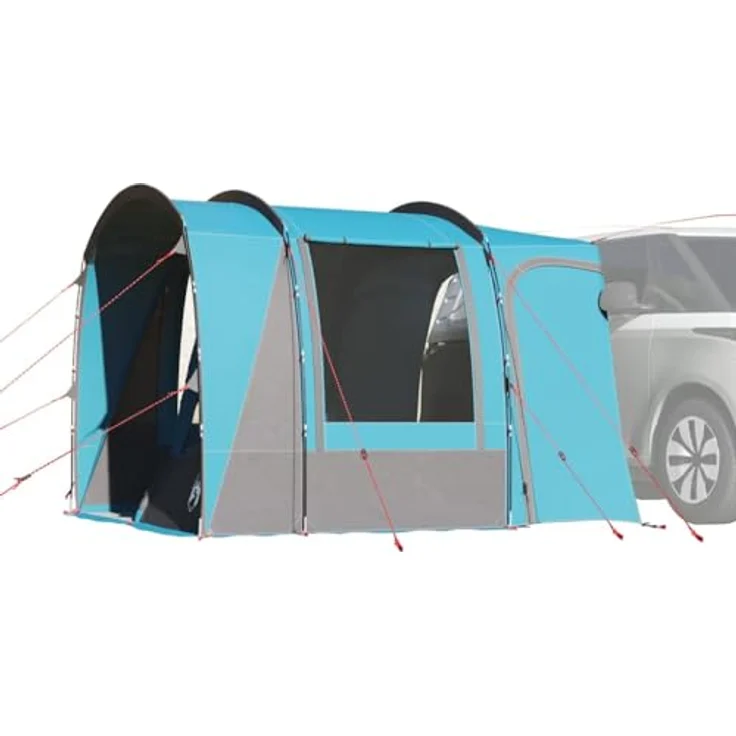 vidaXL Autozelt 4 Personen Blau, wasserfestes Heckzelt für Camping und Outdoor, einfach aufzubauen und universell einsetzbar – Bild 2