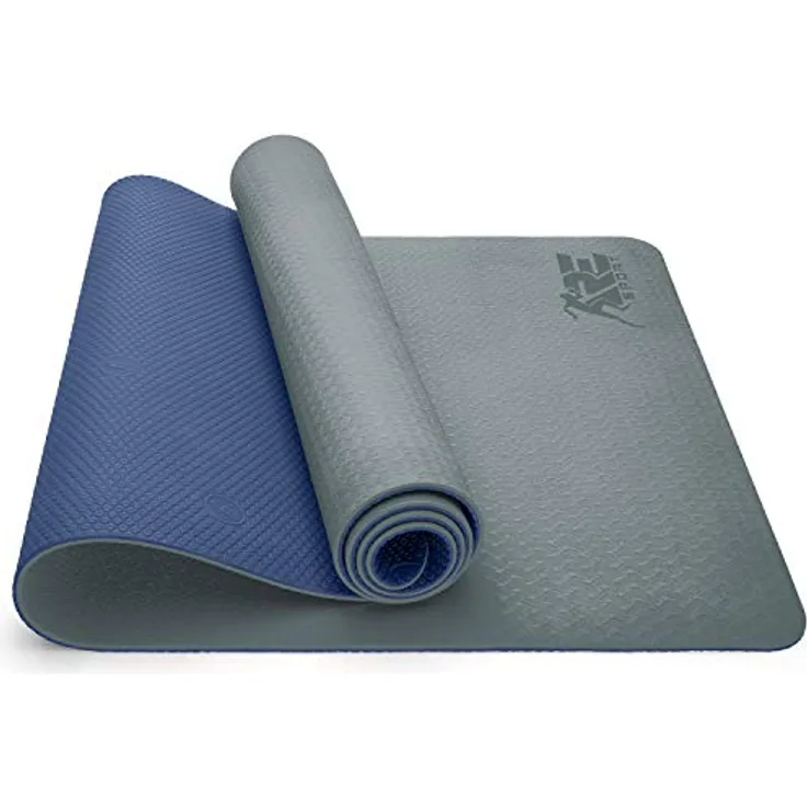 RE:SPORT Yogamatte Phthalatfrei - Gymnastikmatte rutschfest, Fitnessmatte schadstofffrei, Trainingsmatte mit Tragegurt 183 x 61 x 0,6 cm