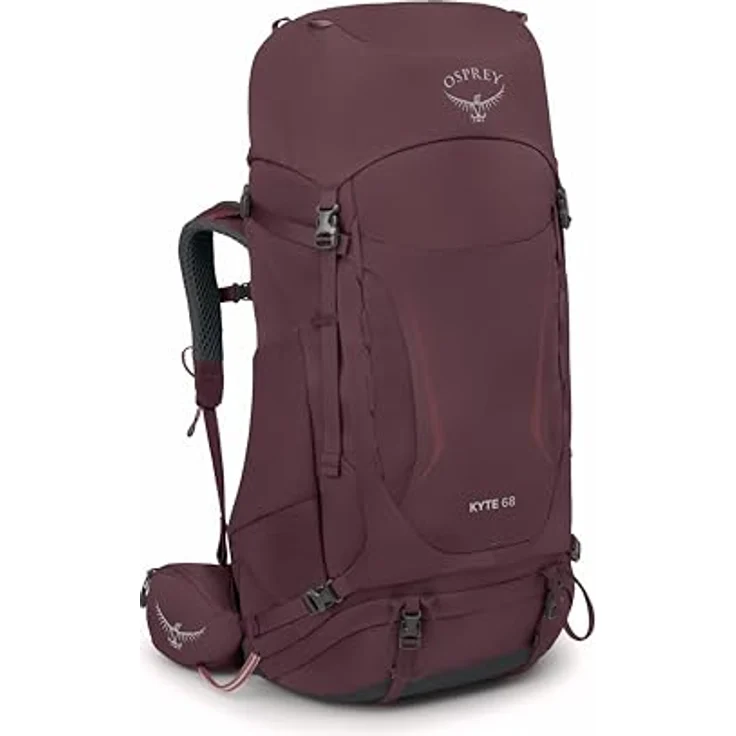Osprey Kyte 68, Wanderrucksack mit integrierter Regenhülle, anpassbarer Rückenplatte und Organisationstaschen, Elderberry Purple WM/L – Bild 1