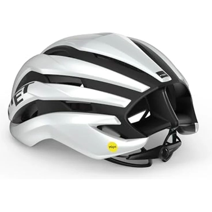 MET Trenta MIPS, Fahrradhelm für Rennradfahrer mit 7 % geringerem Luftwiderstand, White Black/Matt Glossy, Größe L (58-61 cm) – Bild 2