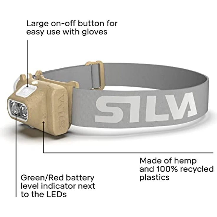 Silva Terra Scout X Stirnlampe, 300 Lumen, 2 Helligkeitsstufen, Weißes & Rotes LED-Licht, Wasserfest, für Outdoor und Sport – Bild 3