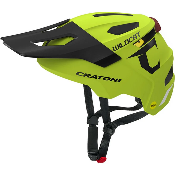 Cratoni WildCat MIPS, Kinder-/Jugendhelm mit Belüftung und Rücklicht, limette – Bild 1