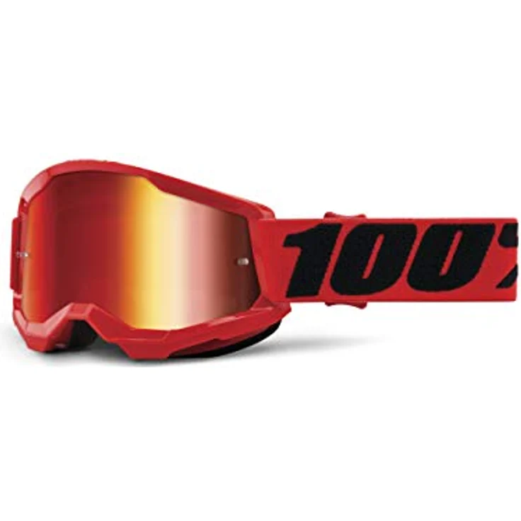 100%, Strata 2, Unisex-Skibrille für Kinder mit verspiegelten Gläsern und Antifog-Beschichtung, rot – Bild 2