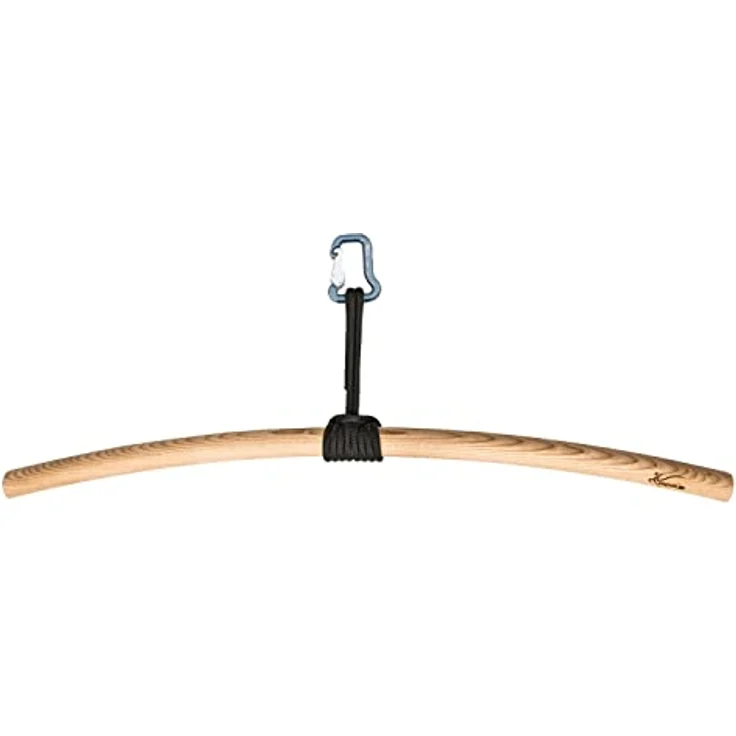 eaglefit - Premium Klimmzugstange Holz nur mit Seil & Karabiner für Outdoor & Zuhause wetterfest, 100 cm Klimmzug Stange ergonomisch gebogen für Deckenmontage - Pull-Up Bar für frei hängende Klimmzüge – Bild 1