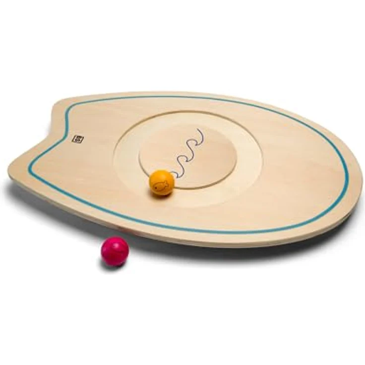BS Toys Balance-Board, Lernspiel zur Förderung von Gleichgewicht und Koordination, mit 1 Brett und 5 Bällen, für Kinder ab 4 Jahren – Bild 3