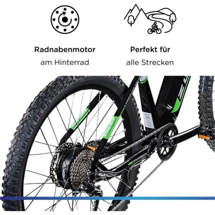 Zündapp E-Bike Mountainbike Z898, 10 Gang Kettenschaltung, Heckmotor, 540 Wh, Pedelec für Damen und Herren, 27,5 Zoll MTB – Bild 5