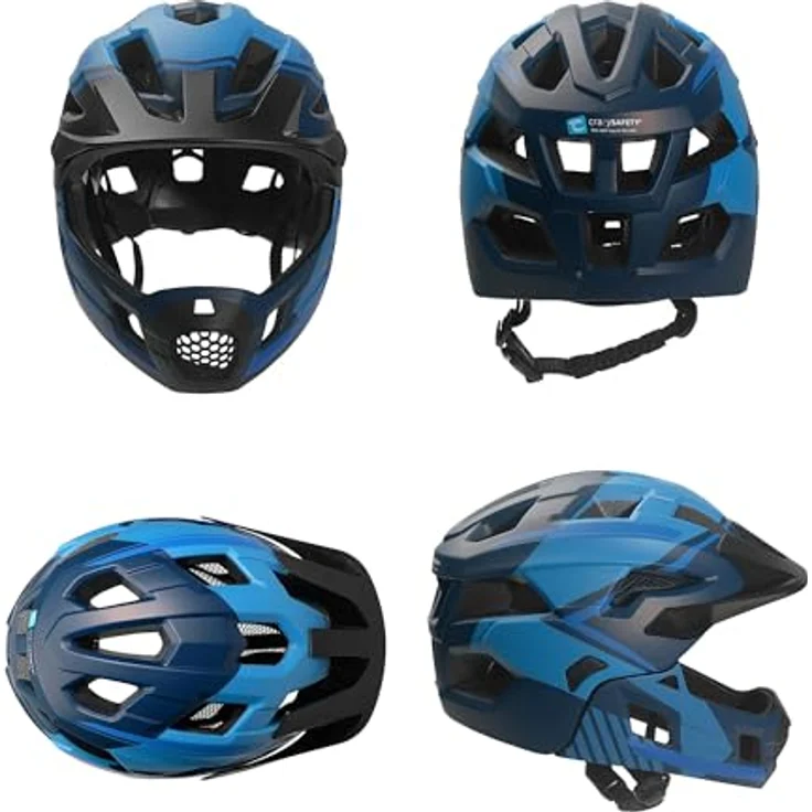 Crazy Safety Titan Fullface, Velohelm mit maximalem Schutz, Komfort und intuitivem Einstellungssystem, (54 - 57 cm) – Bild 2