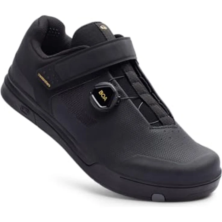 Crankbrothers Mallet Boa, Premium MTB Klickpedal-Schuh mit BOA Schnürsystem und Klettverschluss, Schwarz Gold, Größe 44,5 – Bild 1