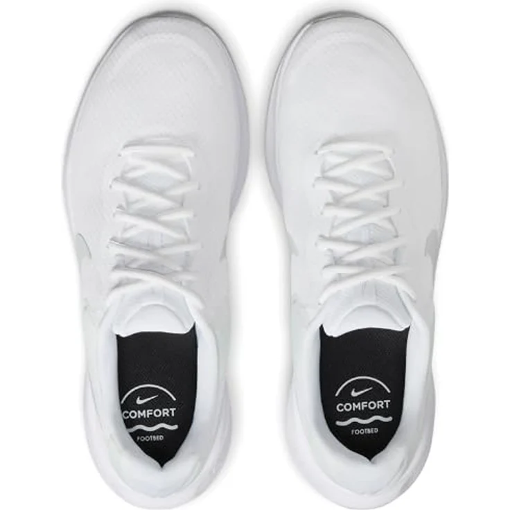 Nike Revolution 7, Neutrale Laufschuhe mit dämpfender Schaumstoff-Mittelsohle, Gummi-Außensohle, Weiß, EU 42 1/2 – Bild 5