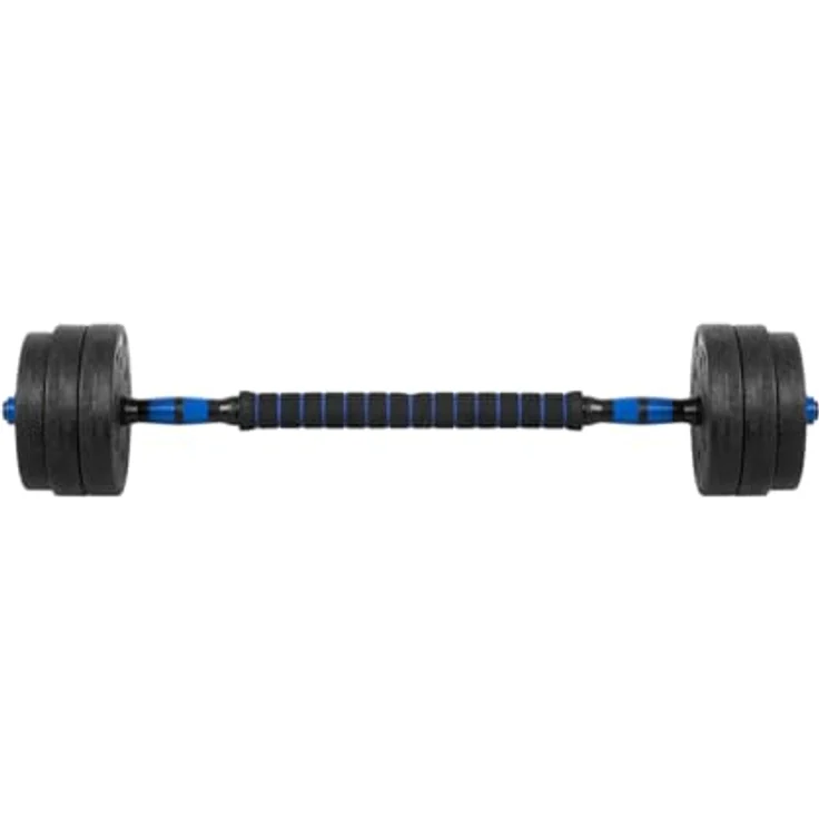 REBEL ACTIVE Bitumen-Hantelset RBA-2300, 2x10 kg mit Verbindungsstange für vielseitiges Krafttraining – Bild 5