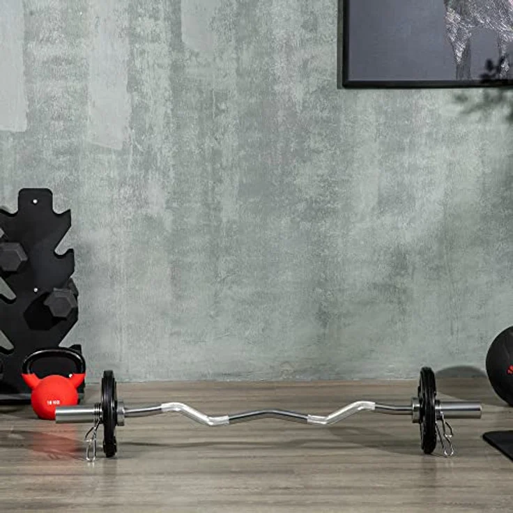 SPORTNOW Hantelscheiben 2er-Set, 10 kg pro Scheibe, Metall mit Gummimantel, Schwarz – Bild 10