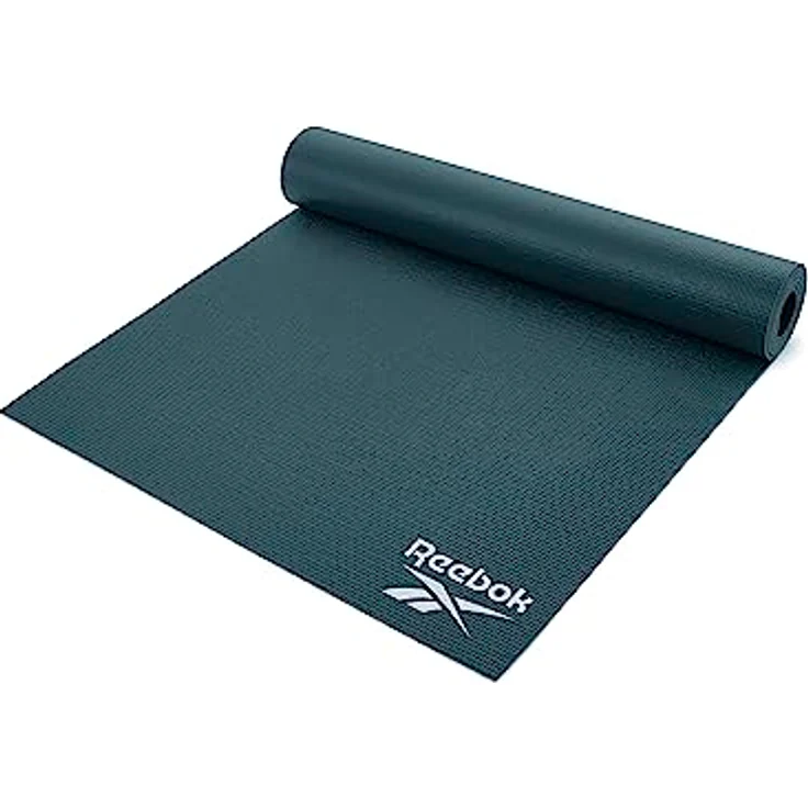 Reebok Yogamatte, Dunkelgrün, rutschfest und leicht, 173 x 61 cm, 4 mm Dicke – Bild 2