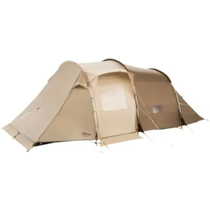 Jack Wolfskin Divide RT Zelt, Familien-Tunnelzelt für 4 - 6 Personen, recycelte Materialien, White Pepper